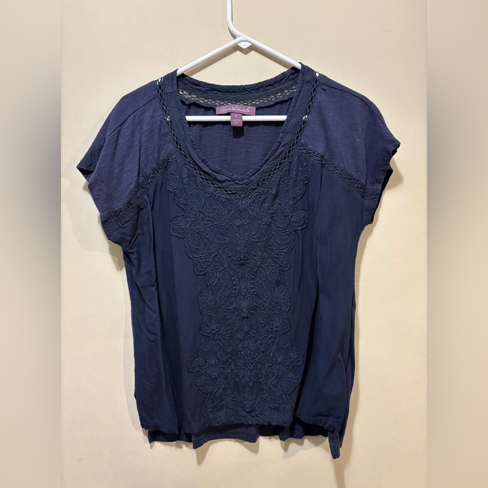 Midnight Blue Lace Blouse